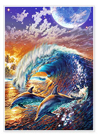 Poster Abendzeit der Delfine