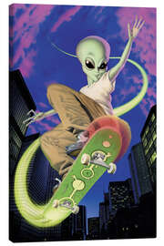 Leinwandbild  Alien Skateboarder - Alien Invasion