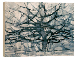 Holzbild  Grauer Baum - Piet Mondriaan