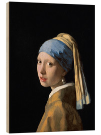 Holzbild  Mädchen mit dem Perlenohrring - Jan Vermeer