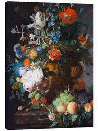 Leinwandbild  Stillleben mit Blumen und Früchten - Jan van Huysum