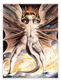 Wandbild  Der große Rote Drache und die Frau, mit der Sonne bekleidet - William Blake