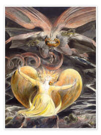 Wandbild  Der große rote Drache und die Frau mit Sonne - William Blake