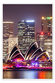 Poster Oper von Sydney bei Nacht