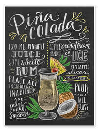 Poster  Piña Colada Rezept (Englisch) - Lily & Val