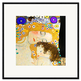 Gerahmter Kunstdruck  Mutter und Kind (Detail) - Gustav Klimt