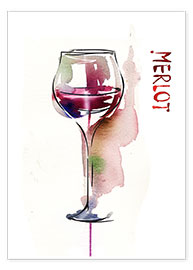 Poster Ein Glas Merlot