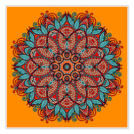 Poster Mandala Orange II