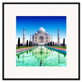 Gerahmter Kunstdruck  Taj Mahal Türkis