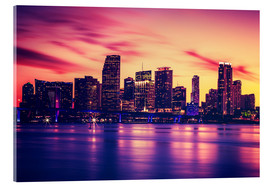 Acrylglasbild  Miami bei Sonnenuntergang, USA