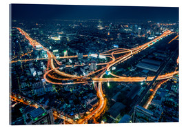 Acrylglasbild  Luftaufnahme von Bangkok bei Nacht - Jan Christopher Becke