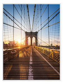 Poster Brooklyn Bridge im Sonnenlicht in New York City, USA