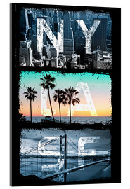 Acrylglasbild  New York Los Angeles San Francisco