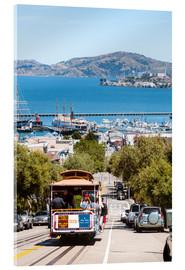 Acrylglasbild  Tram mit Alcatraz Insel im Hintergrund, San Francisco, USA - Matteo Colombo