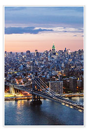Poster Manhattan Bridge und Skyline