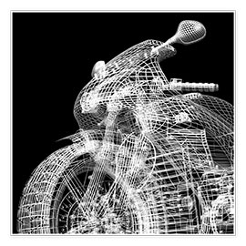 Wandbild  Motorrad, 3D-Modell