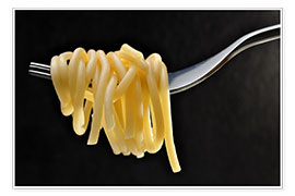 Poster  Spaghetti auf einer Gabel