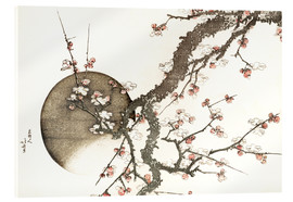 Acrylglasbild  Pflaumenblüte und der Mond - Katsushika Hokusai