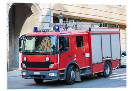 Hartschaumbild  Feuerwehrauto im Einsatz