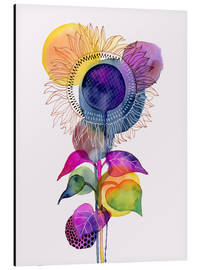 Alubild  Sonnenblume abstrakt - Janet Broxon