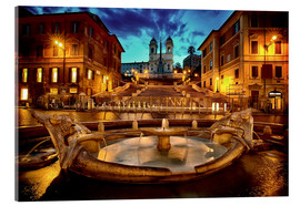 Acrylglasbild  Spanische Treppe und Fontana della Barcaccia in Rom