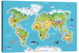 Leinwandbild  Weltkarte für Kinder (Deutsch) - Kidz Collection