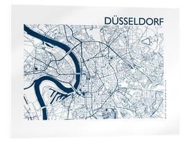 Acrylglasbild  Stadtplan von Düsseldorf II - 44spaces