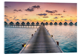 Acrylglasbild  Romantischer Sonnenuntergang auf den Malediven - Jan Christopher Becke