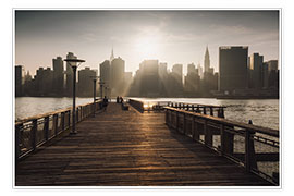 Poster New York City sunset aussicht