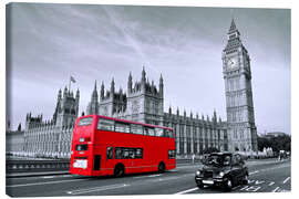Leinwandbild  Red Bus auf Westminster Bridge - Art Couture
