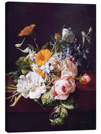 Leinwandbild  Vase mit Blumen - Rachel Ruysch