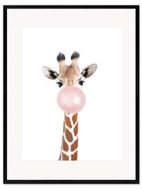 Gerahmter Kunstdruck  Kaugummi-Giraffe - Sisi And Seb